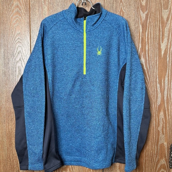 Spyder Other - Spyder Outbound Sweatshirt Sweater Men's XXL Blue Green Half-Zip Pullover Fleece